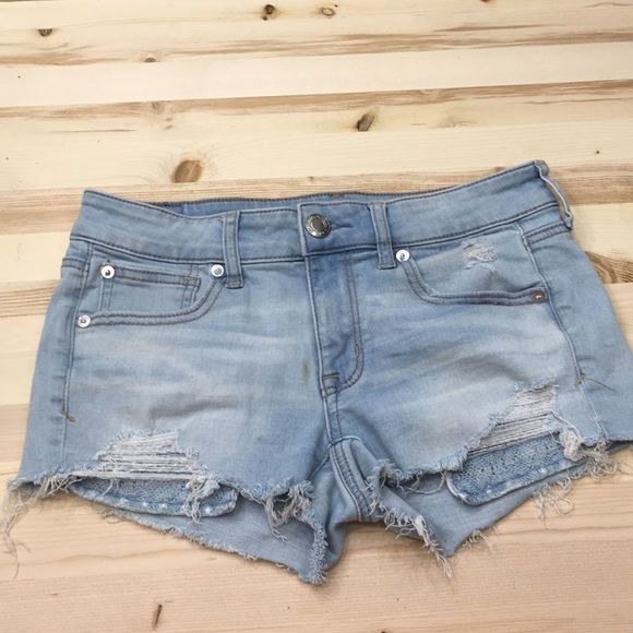 American Eagle super stretch denim shorts size 2 - Picture 1 of 4